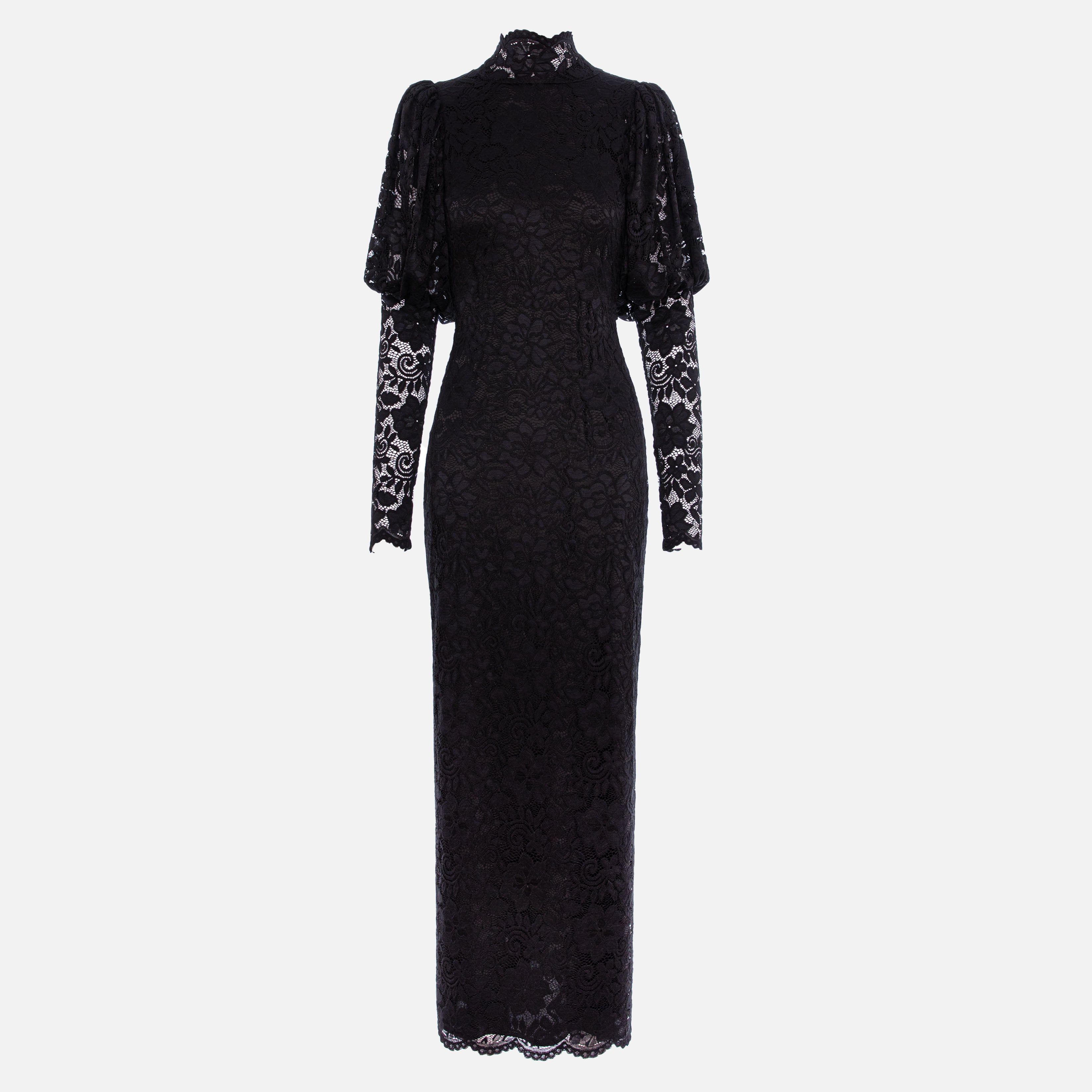 BLACK LACE LONG DRESS