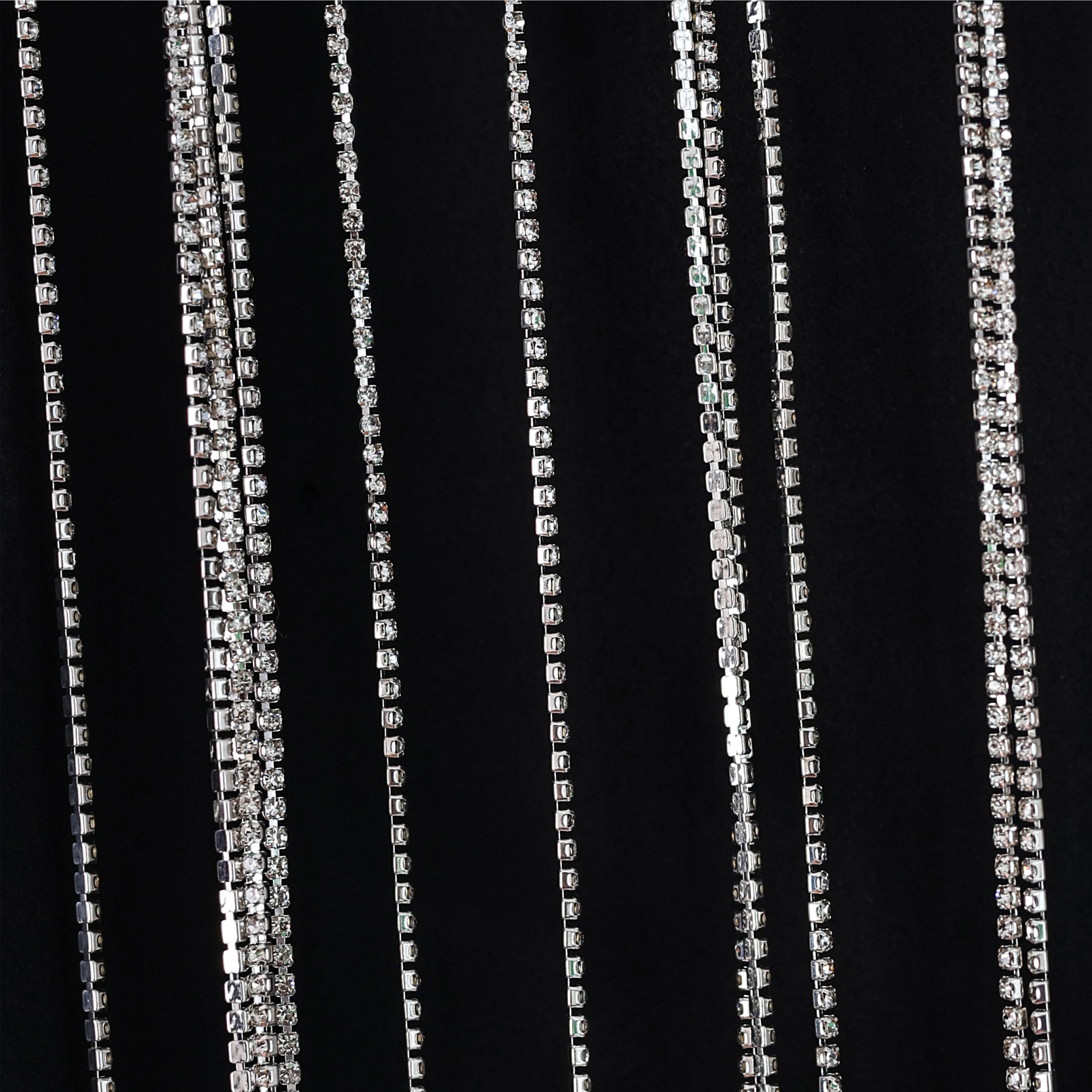 LONG DRESS WITH CRYSTAL STRANDS