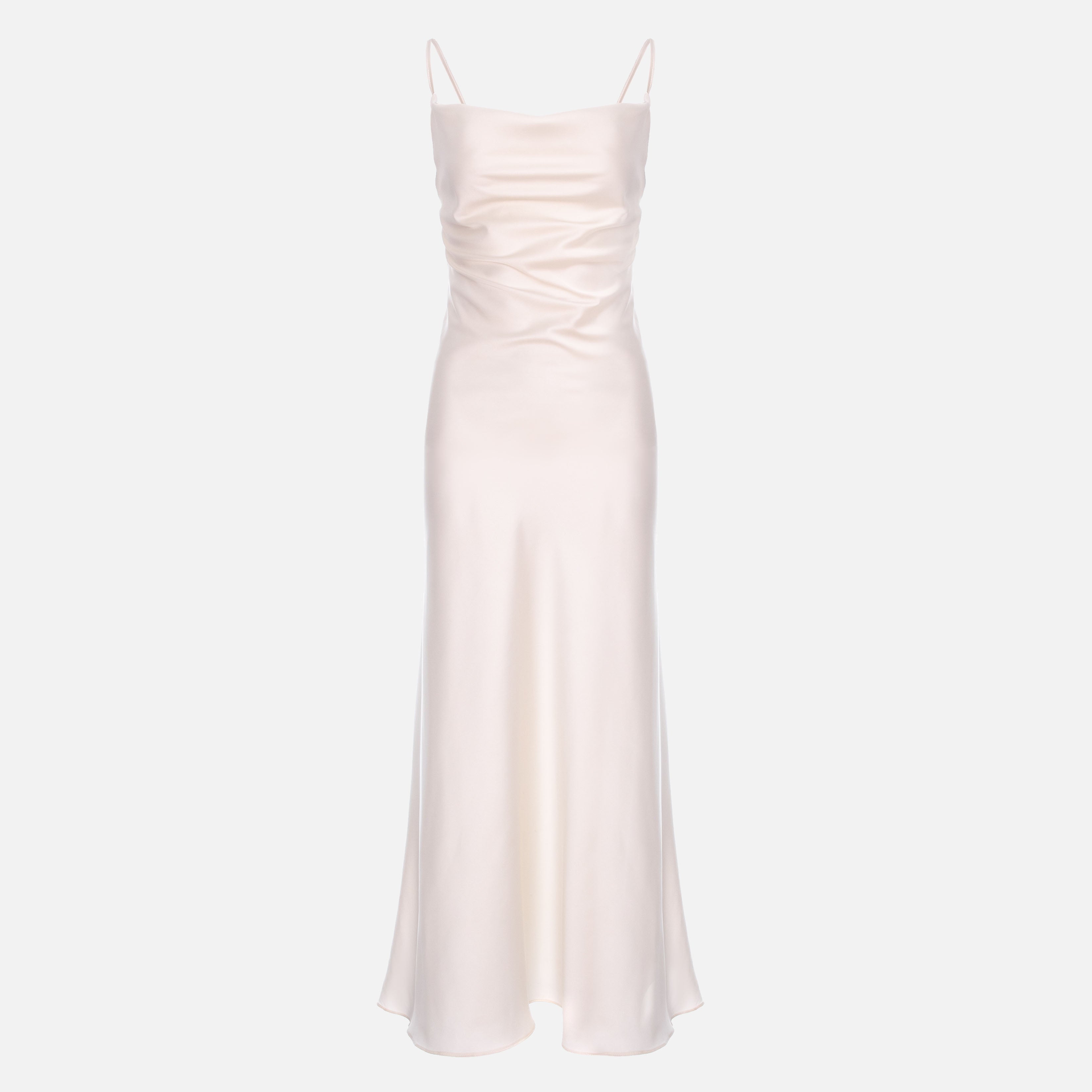 IVORY SILK MIDI DRESS