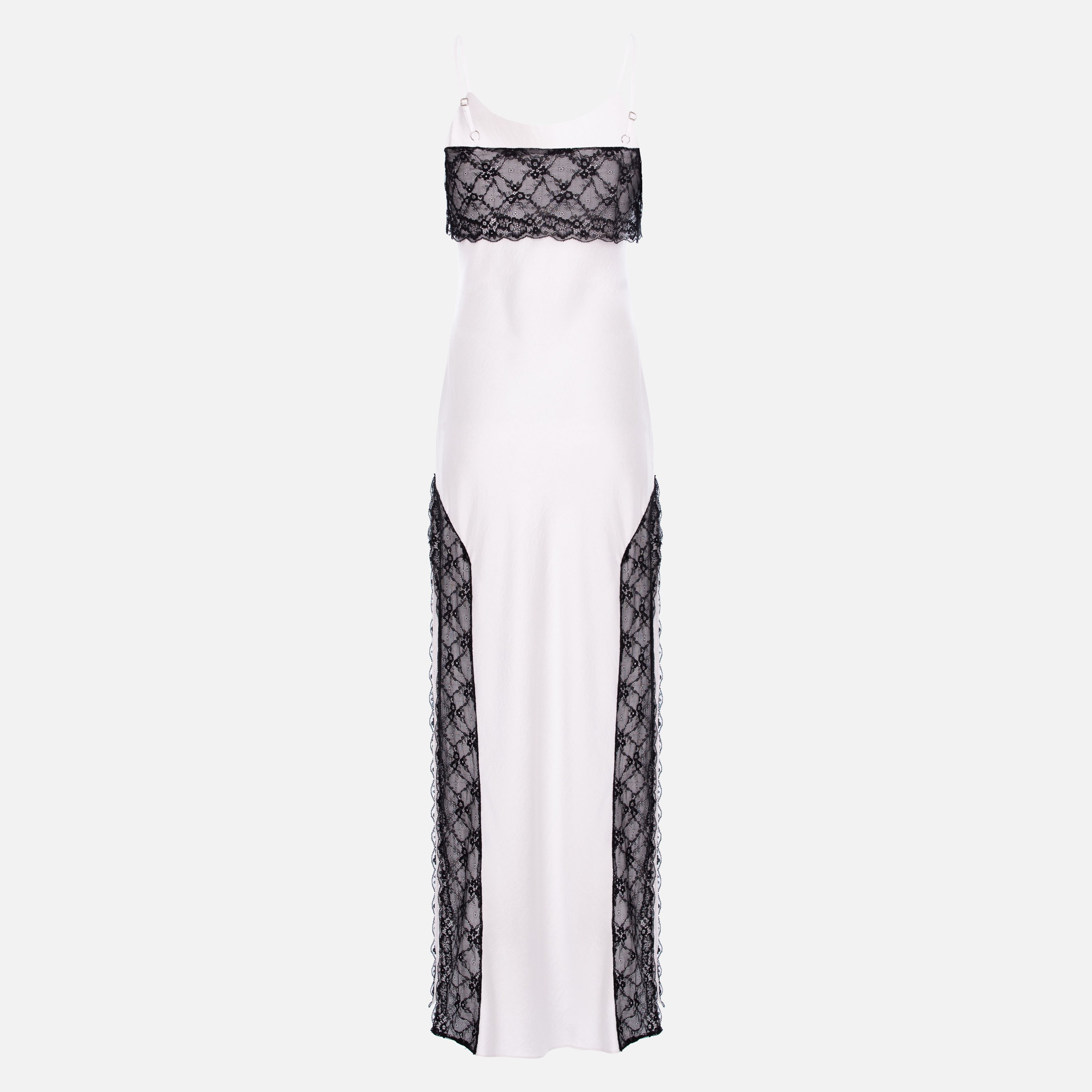 LONG SILK DRESS WITH LACE