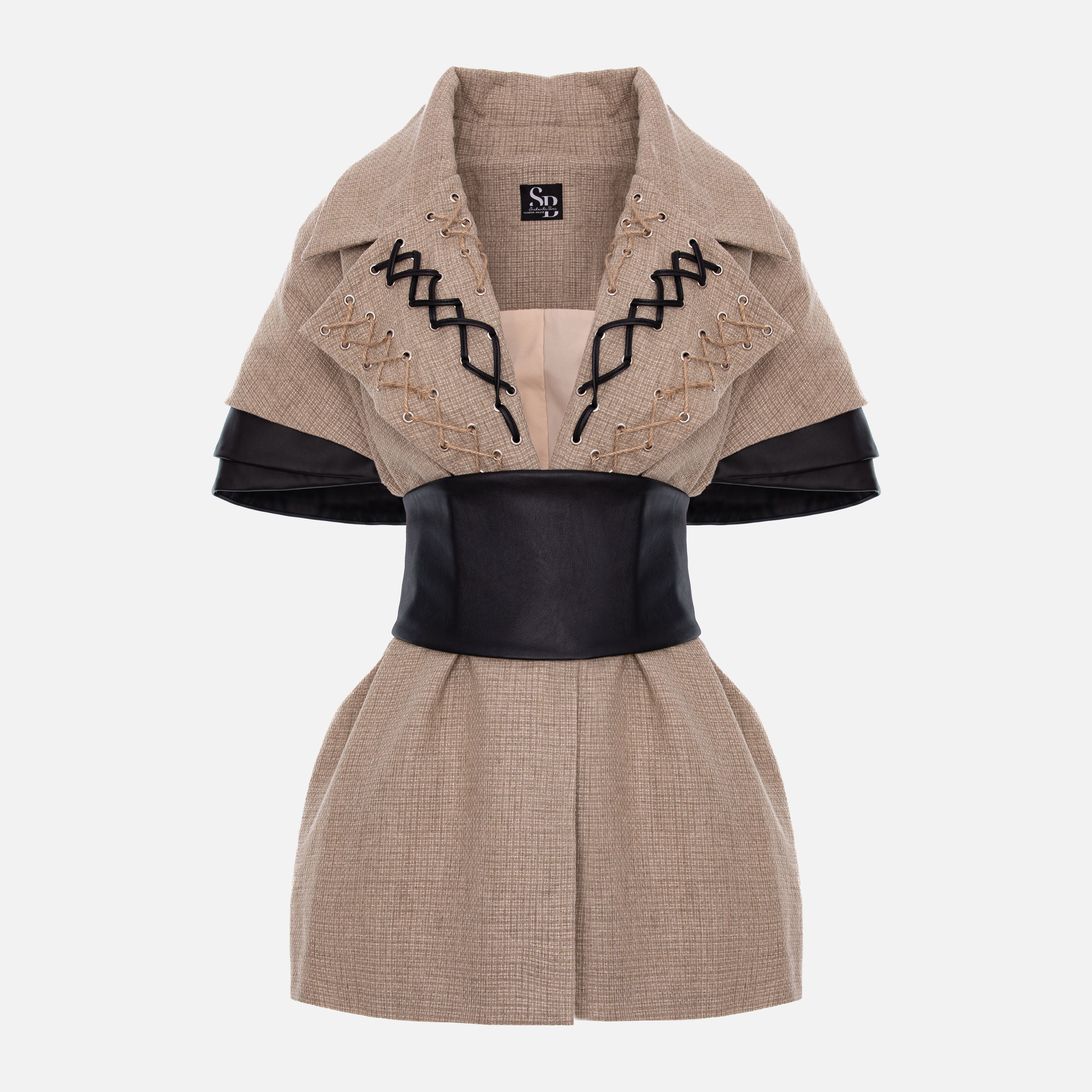 SHORT-SLEEVED JACKET WITH HAND-MADE APPLIQUÉS