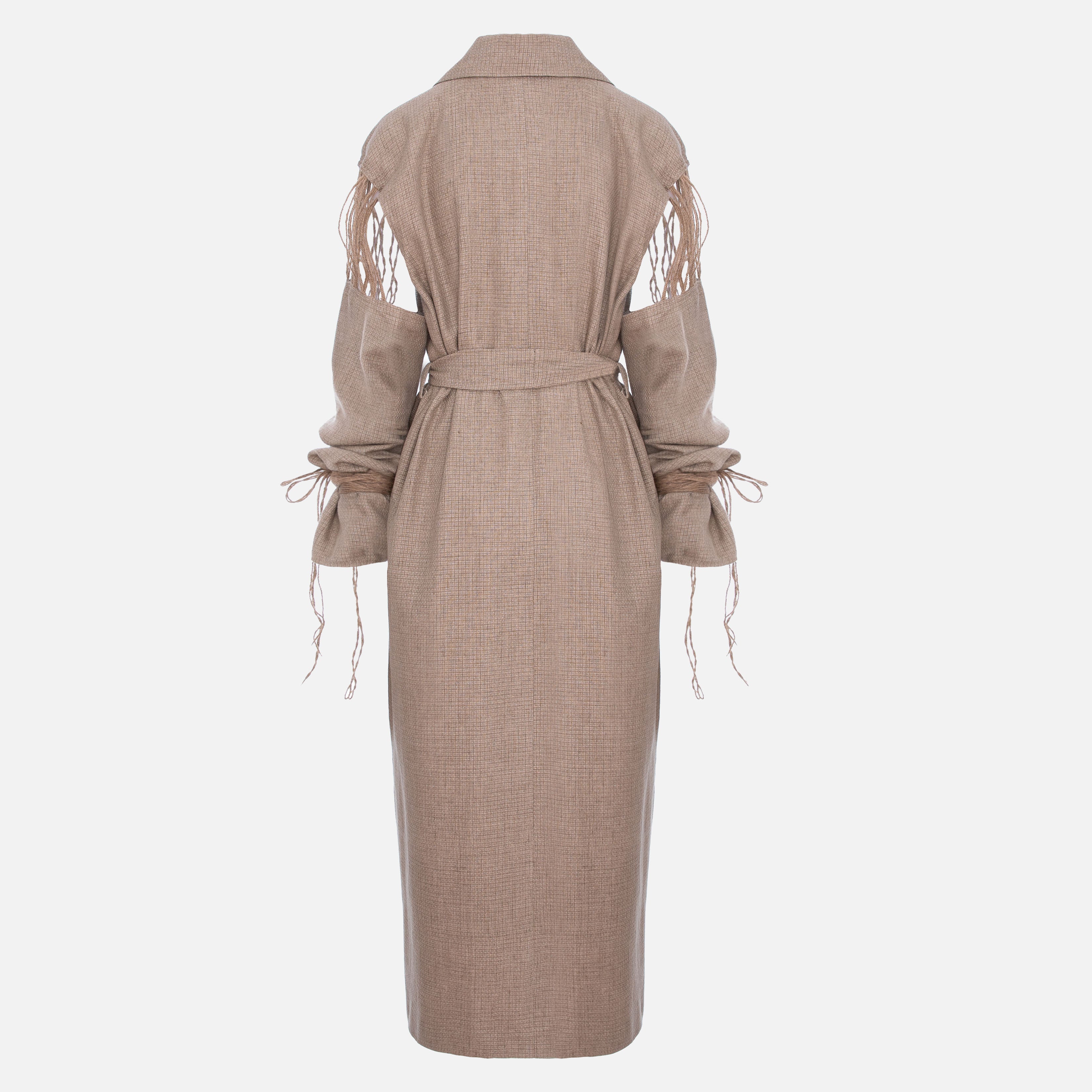 LINEN COAT WITH DETAILS