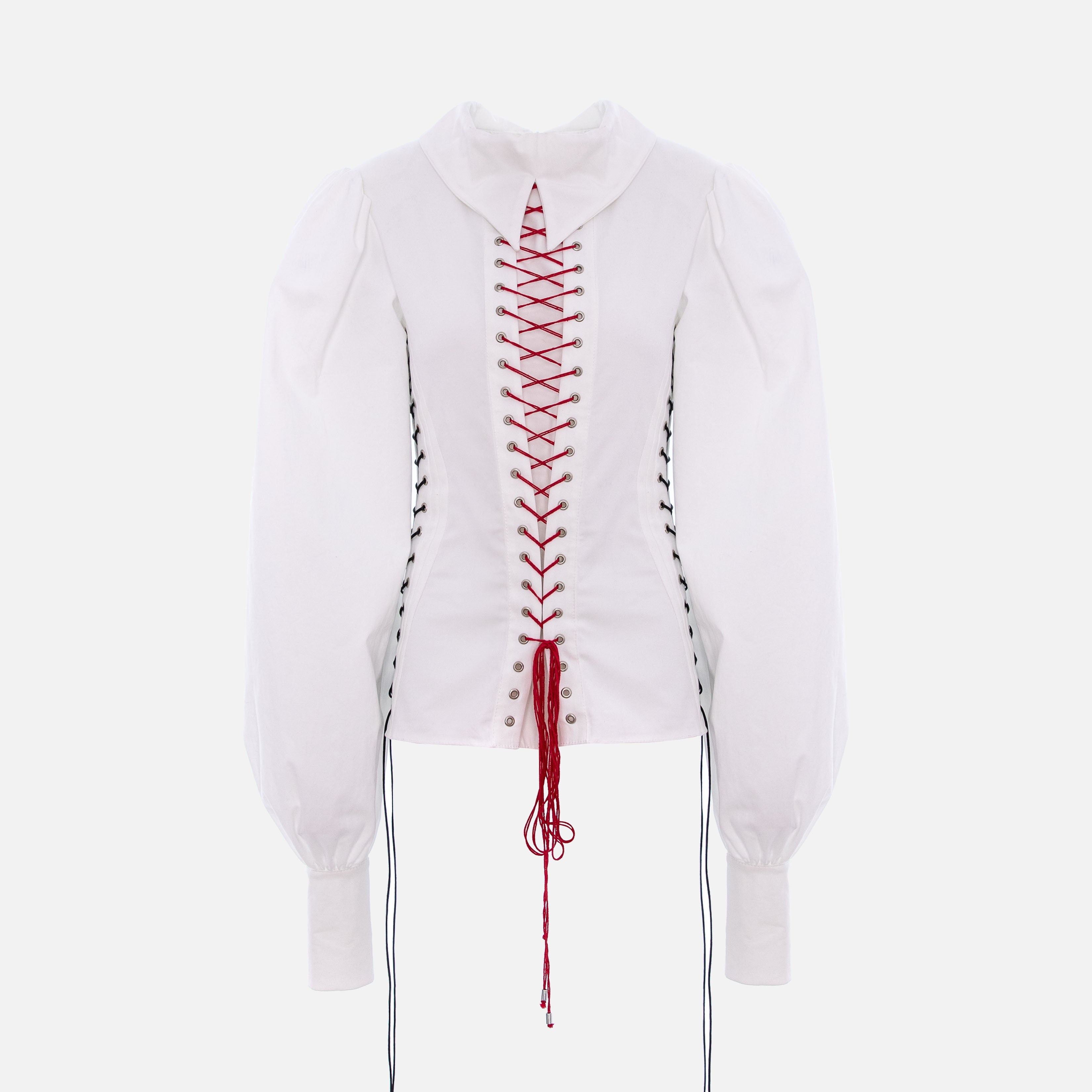 POPLIN LACE-UP SHIRT