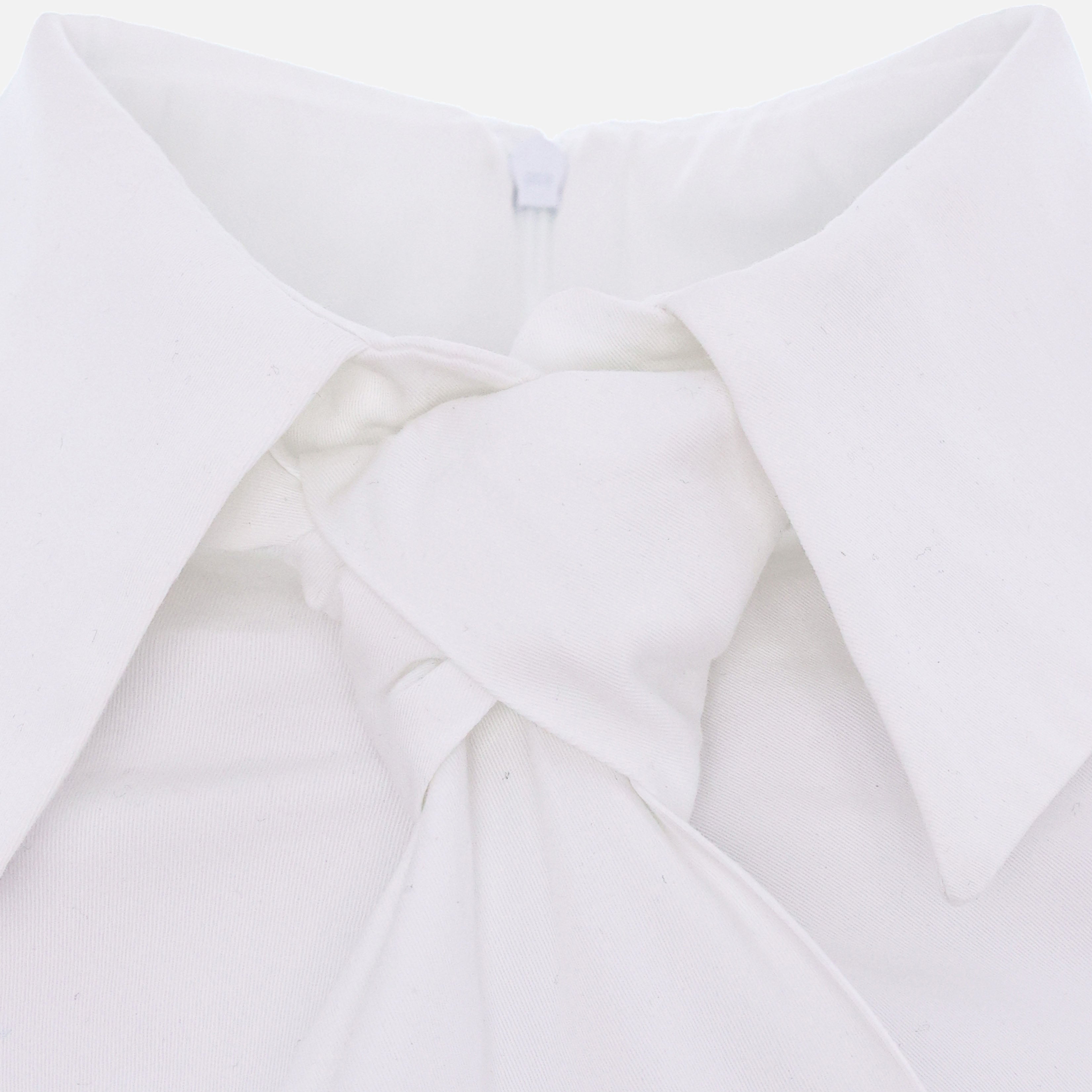 CLEAR WHITE KNOTTED POPLIN SHIRT