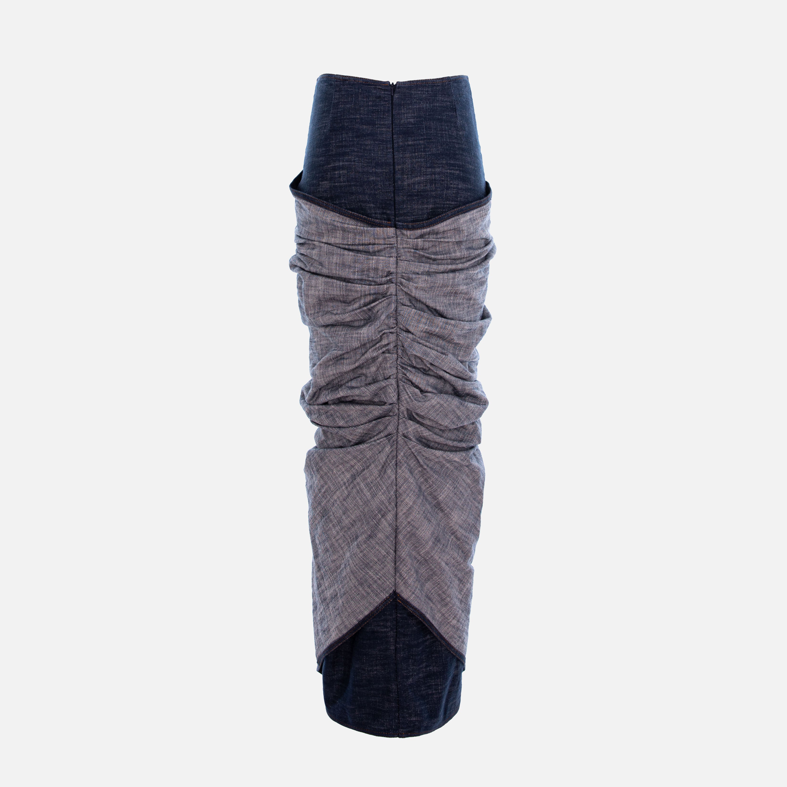 ASYMMETRICAL LONG DENIM DRESS
