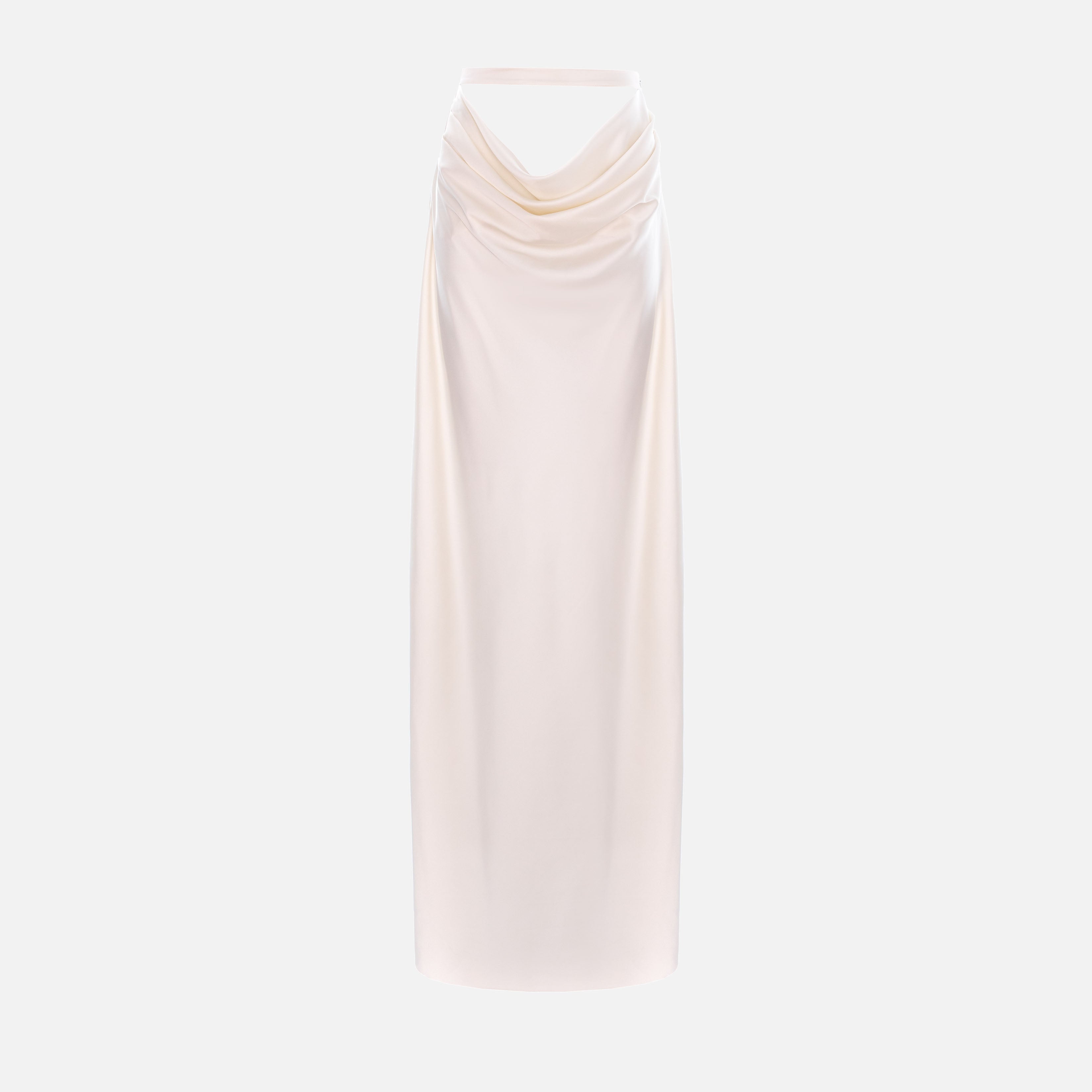 IVORY SILK MAXI SKIRT