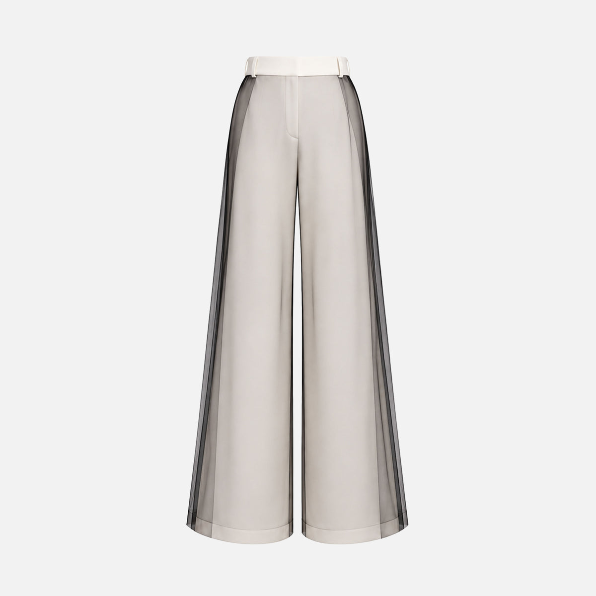 VELVET TROUSERS WITH SILK TULLE