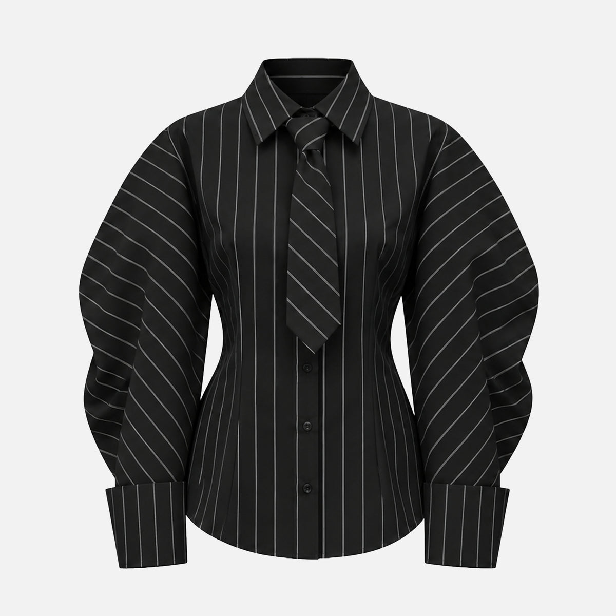 STRUCTURED COTTON SHIRT WITH A TIE