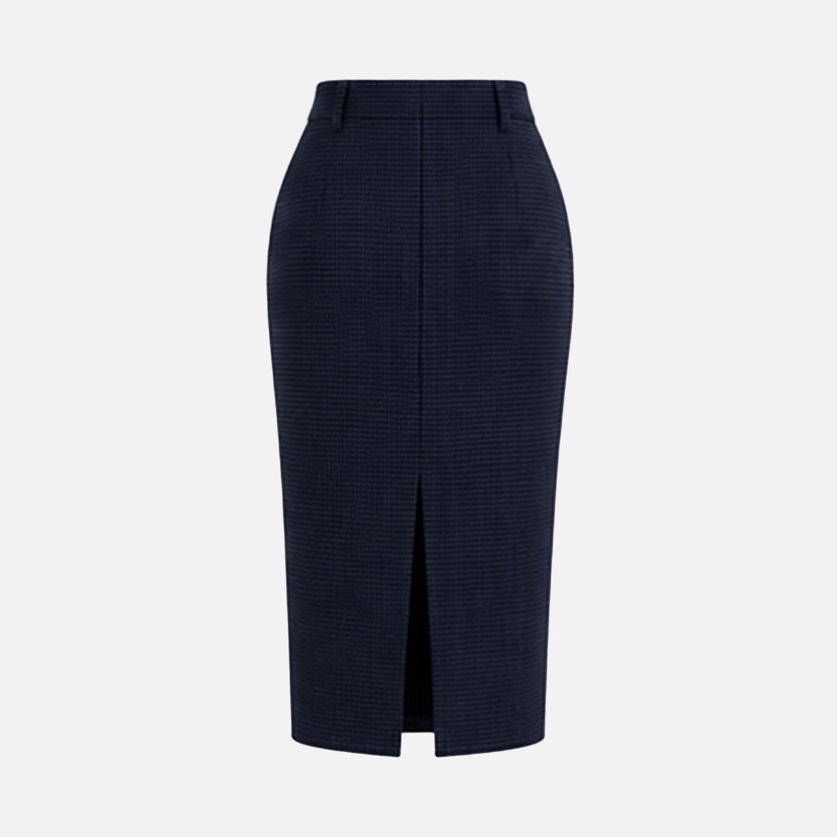 HOUNDSTOOTH WOOL MIDI SKIRT
