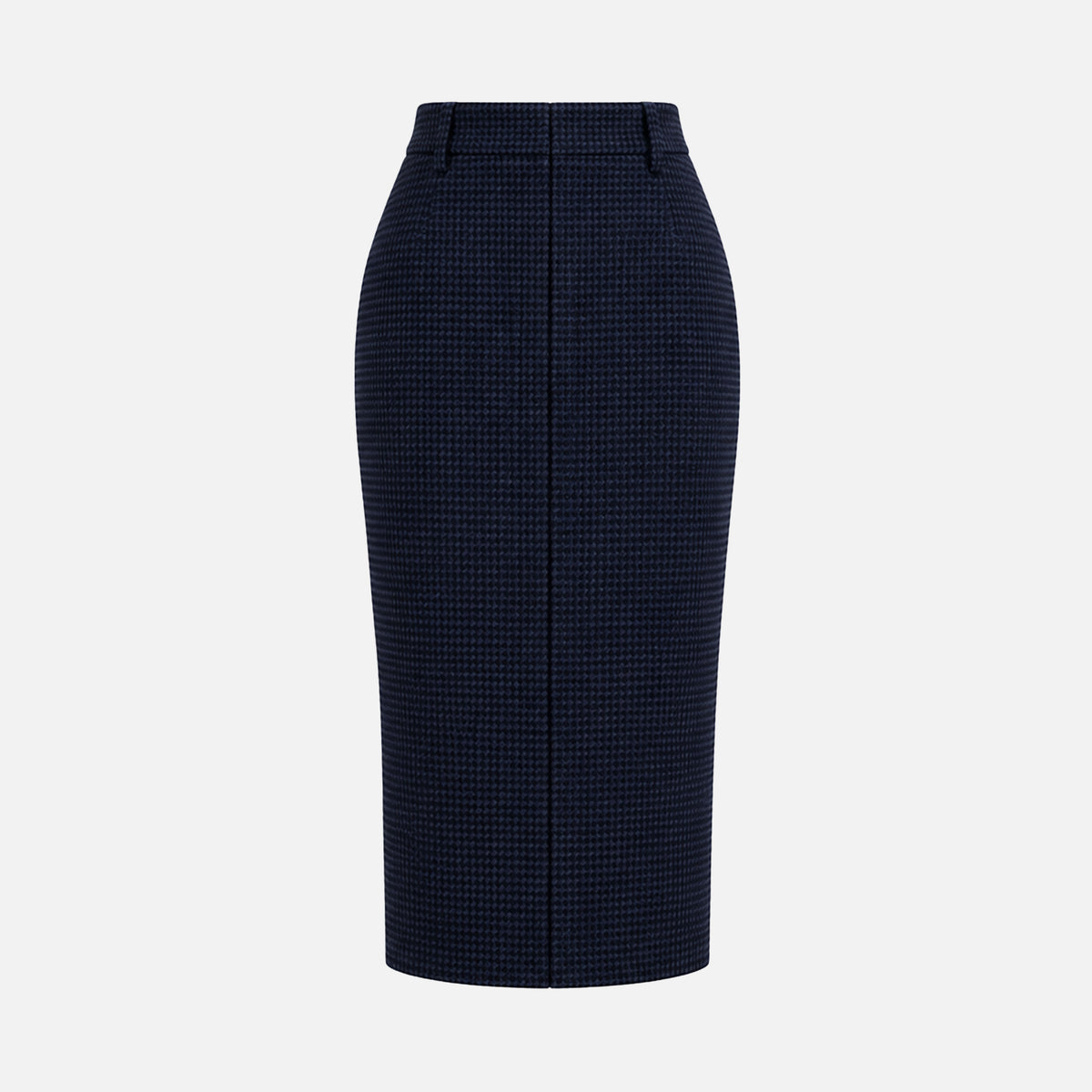 HOUNDSTOOTH WOOL MIDI SKIRT