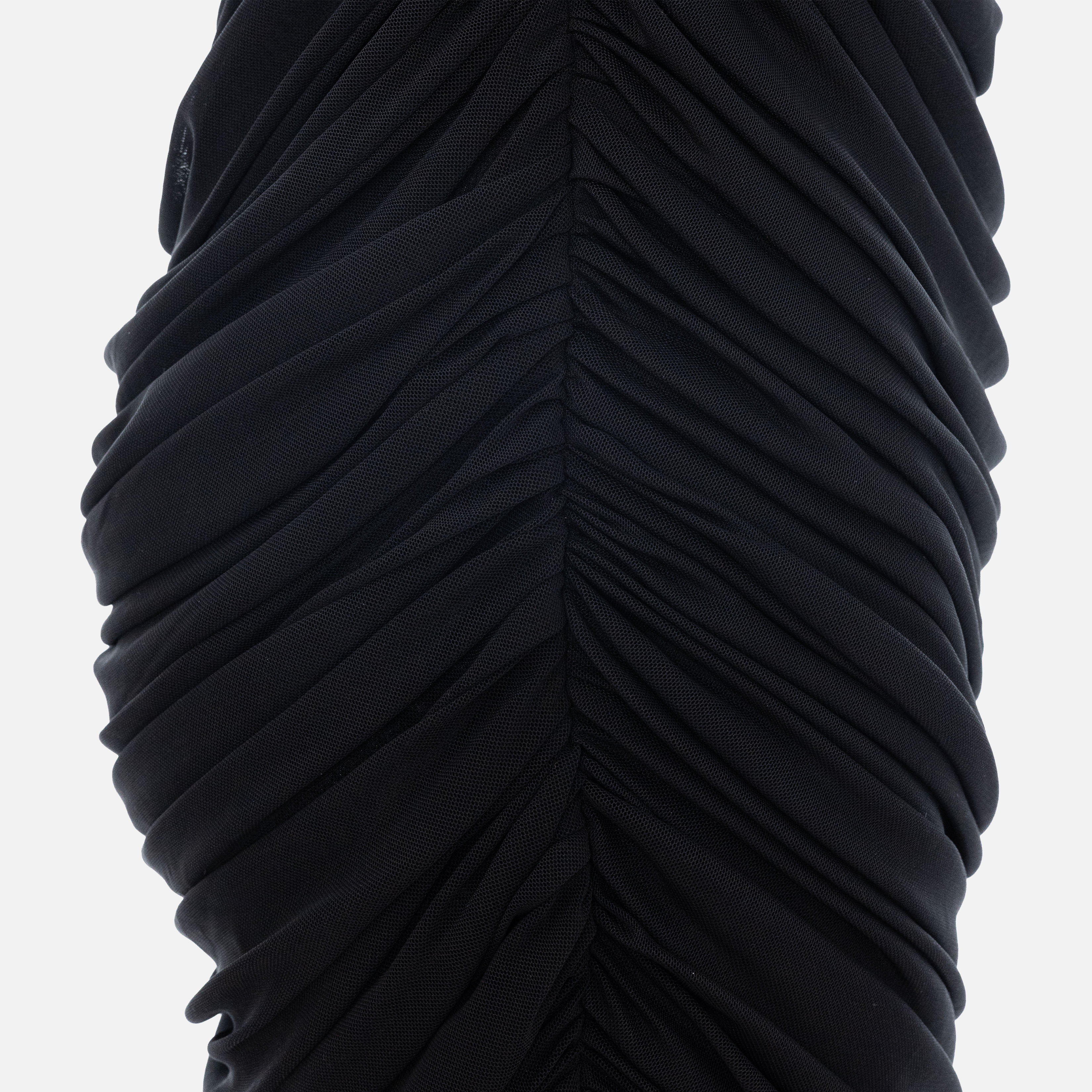 BLACK MINI DRESS WITH RUFFLES