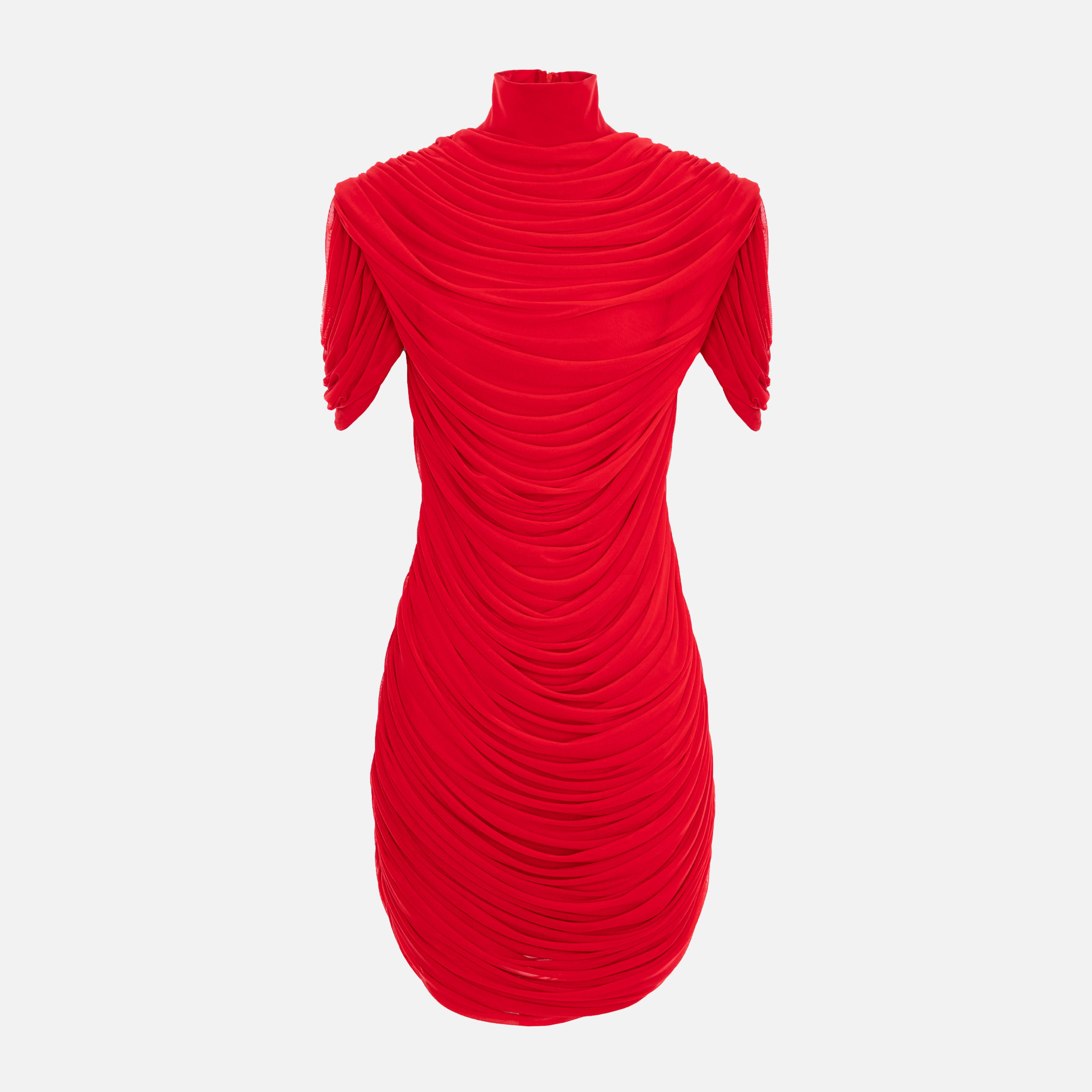 MINI DRESS WITH COLLAR AND RUFFLES