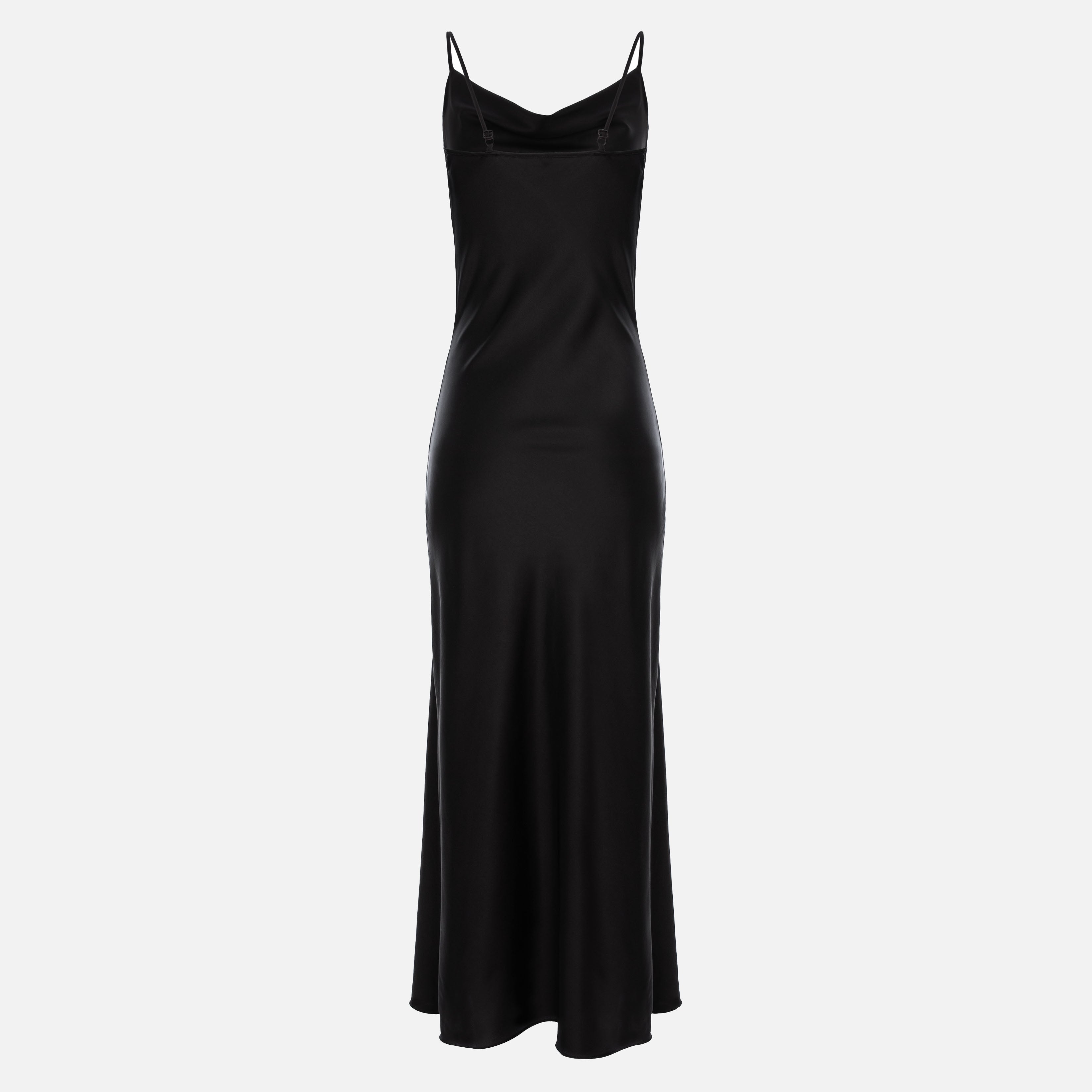 BLACK SILK MIDI DRESS