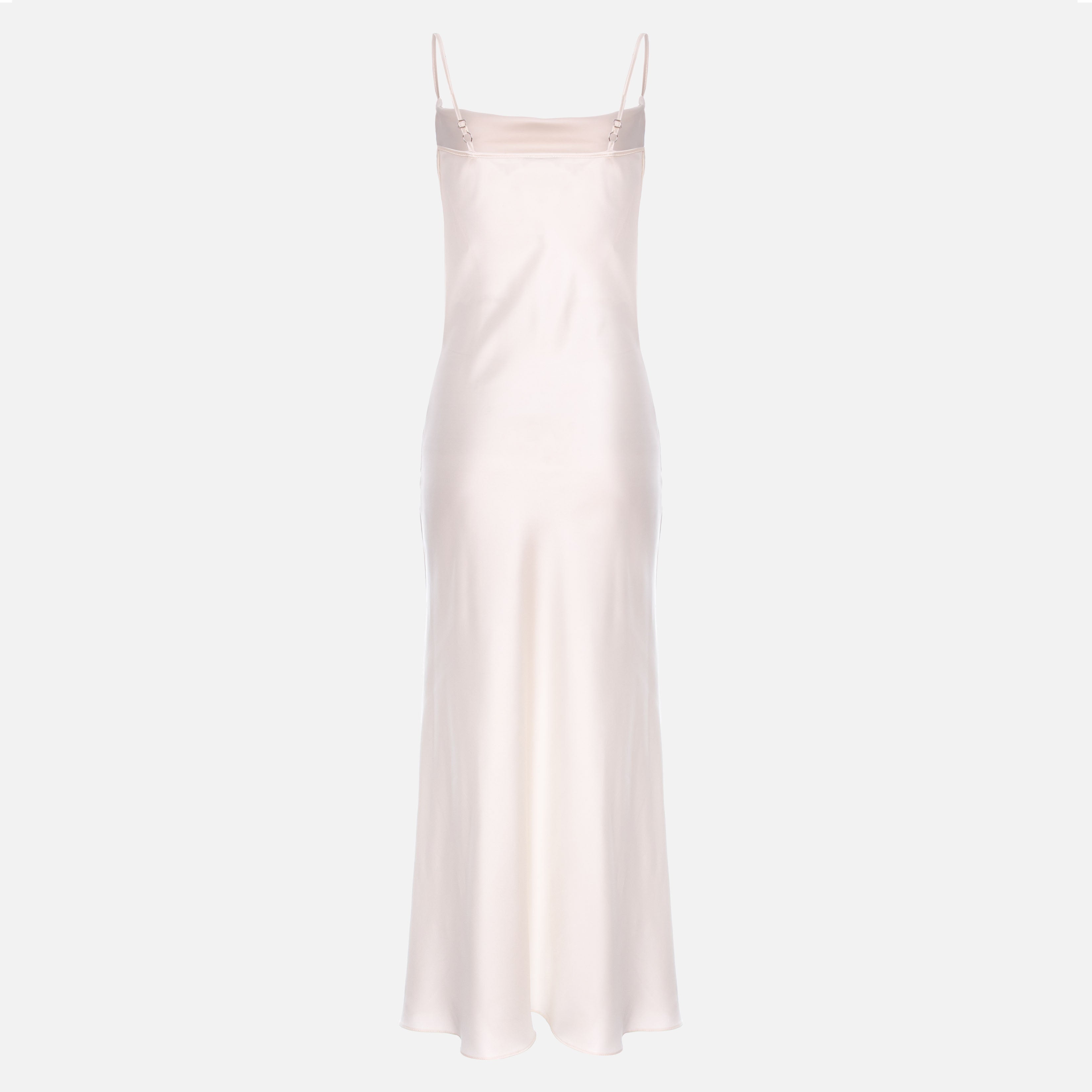 IVORY SILK MIDI DRESS