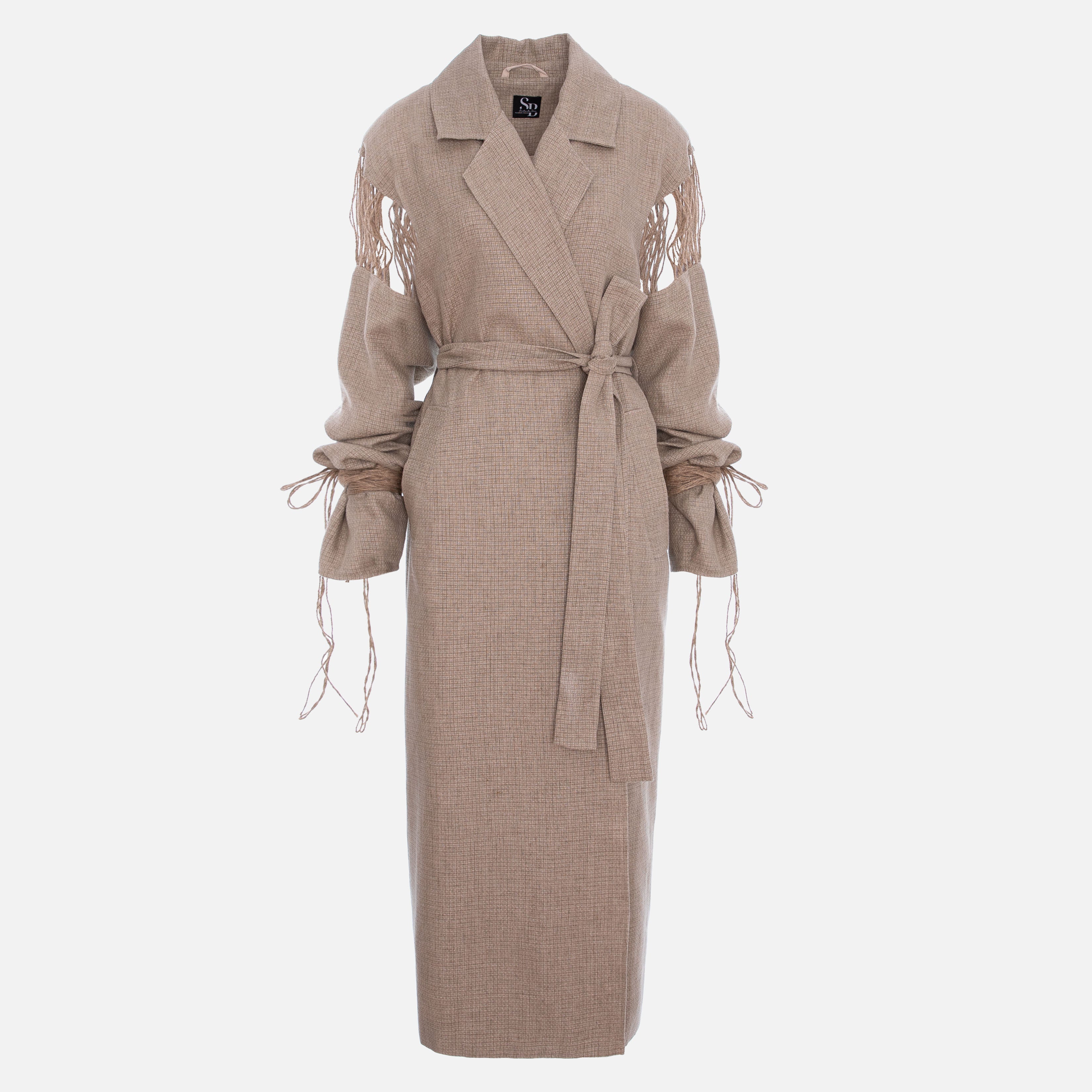 LINEN COAT WITH DETAILS