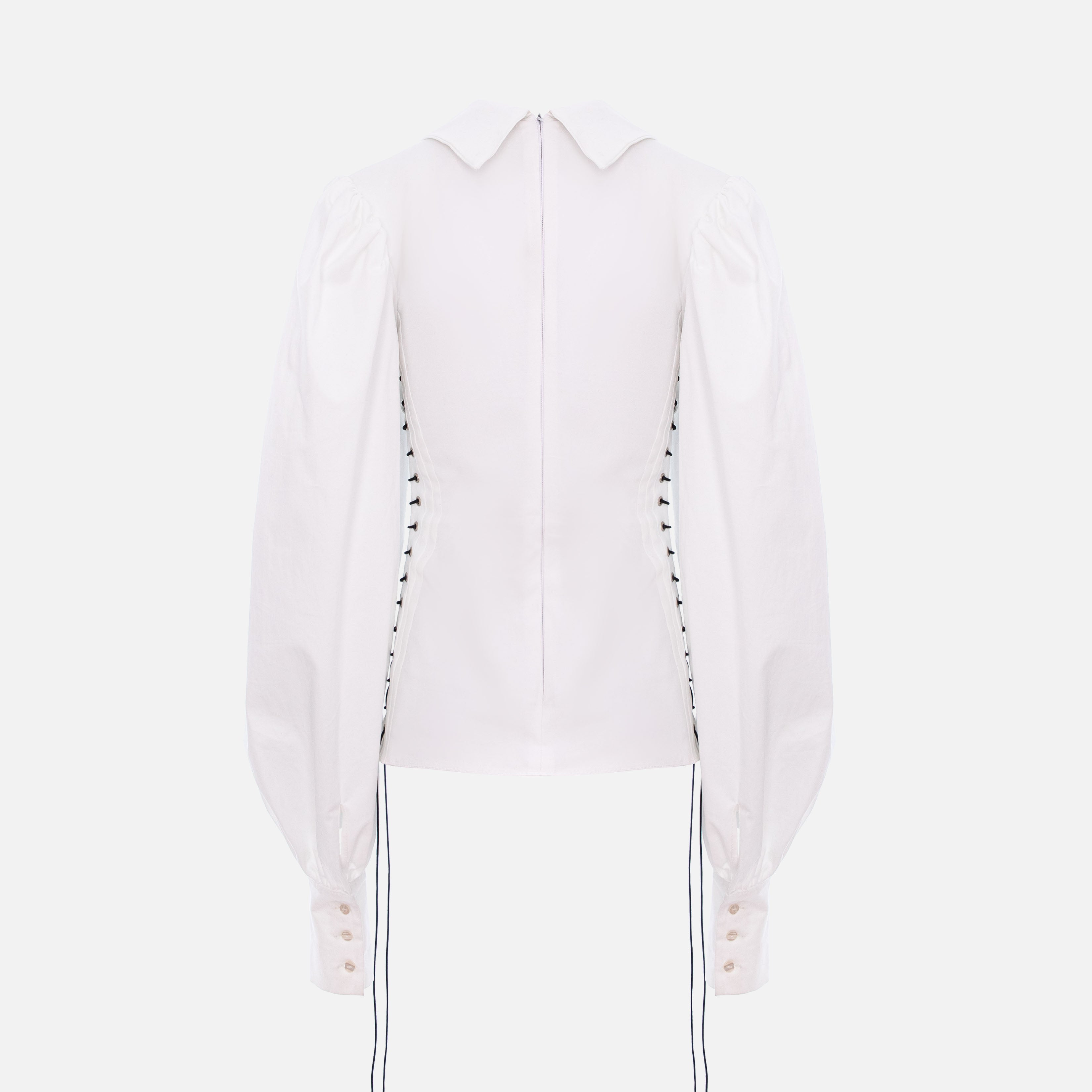 POPLIN LACE-UP SHIRT
