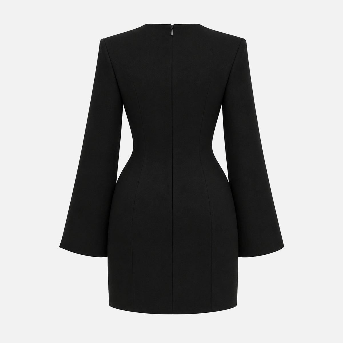 STRUCTURED WOOL & SILK MINI DRESS