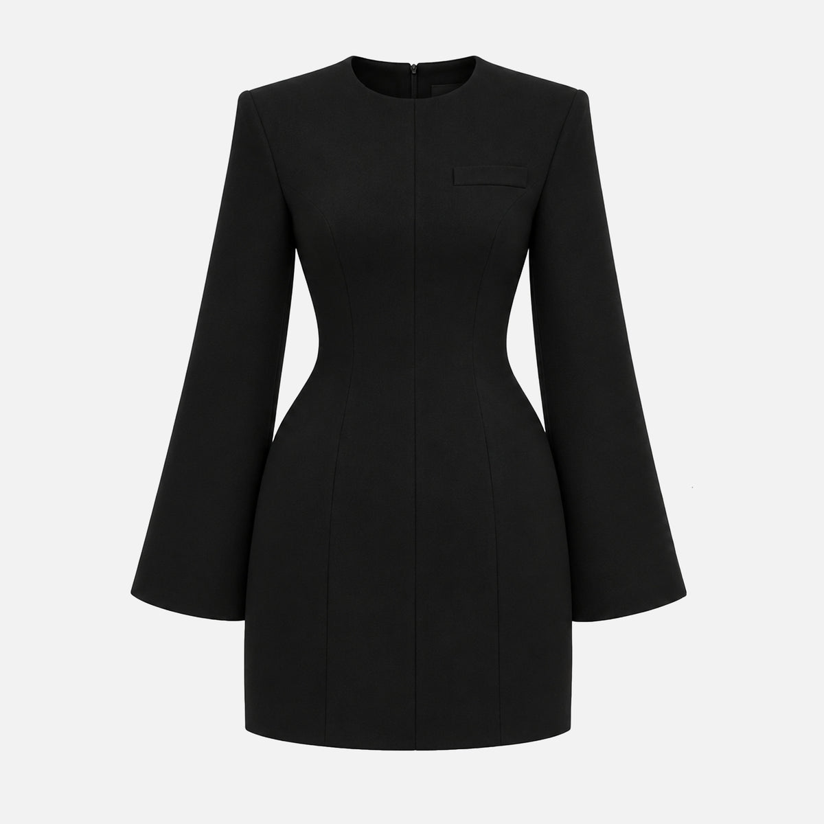 STRUCTURED WOOL & SILK MINI DRESS