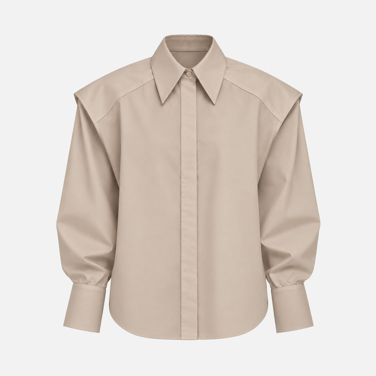 PREMIUM POPLIN SHIRT WITH OVERSIZED SHOULDERS