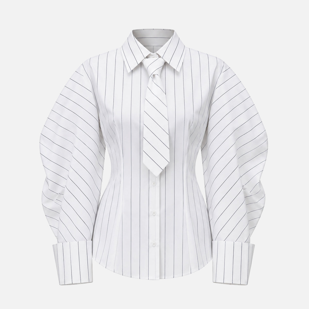 STRUCTURED COTTON SHIRT WITH A TIE