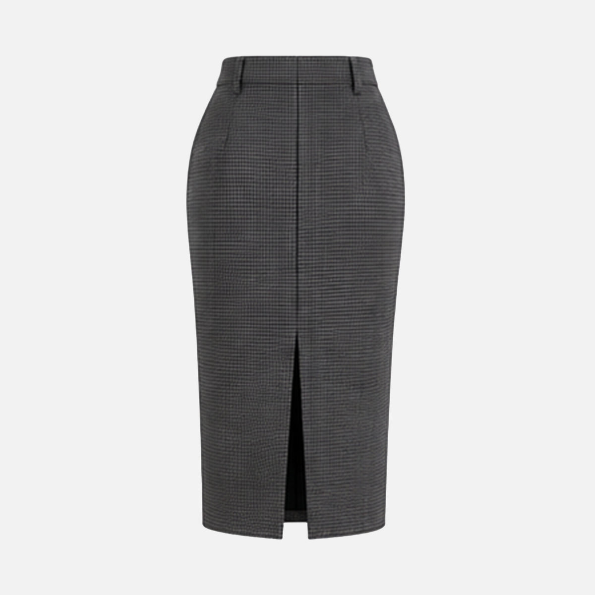 HOUNDSTOOTH WOOL MIDI SKIRT