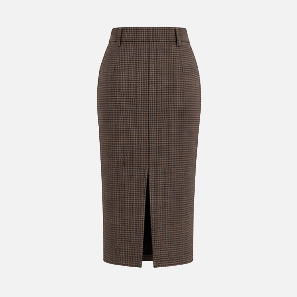 HOUNDSTOOTH WOOL MIDI SKIRT
